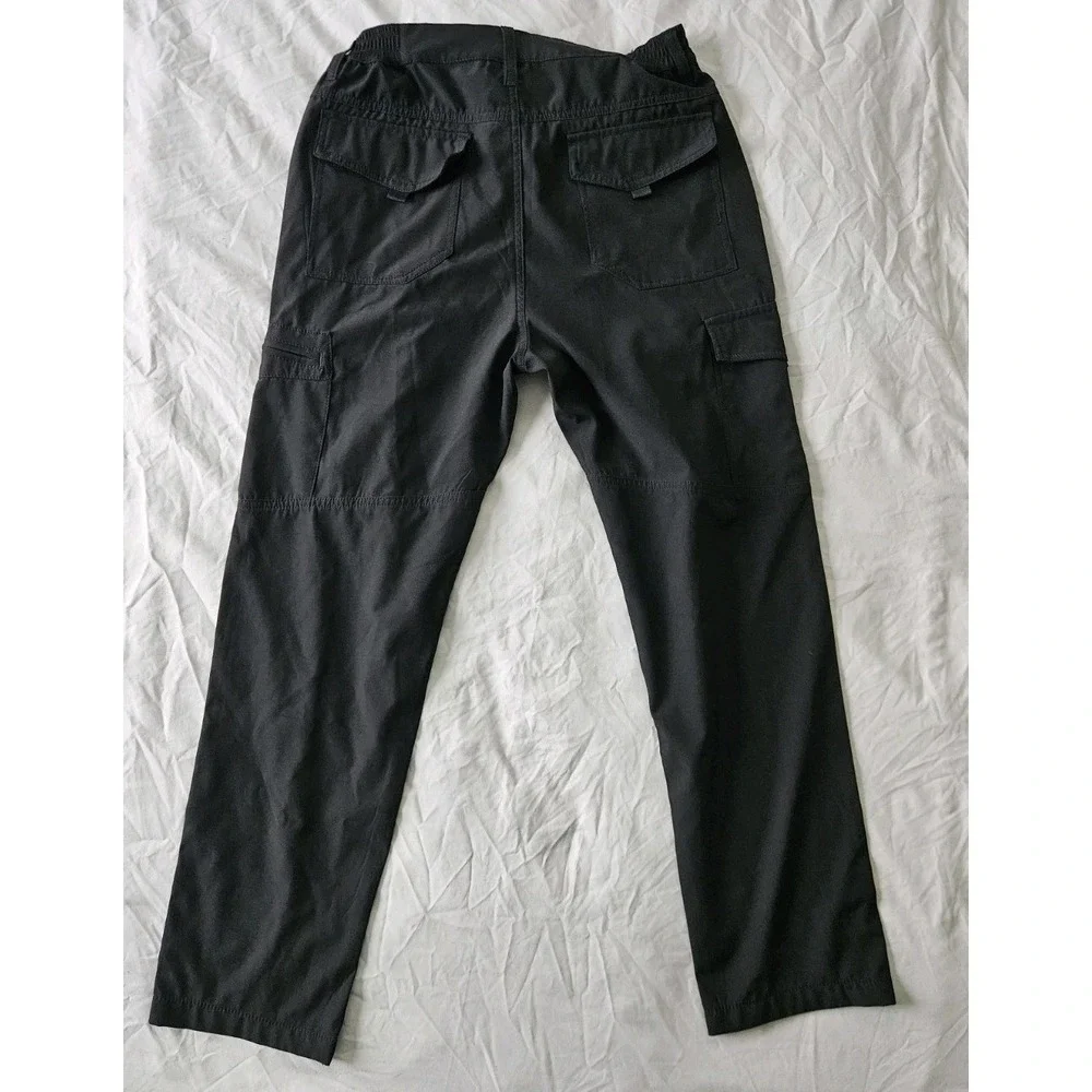 Yawho Sports Cargo Pants Legendary Since 1941 Black Elastic Waist Size Small‎ - Picture 3 of 8